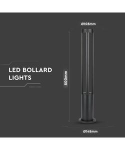 LAMPADA LED DA GIARDINO NERA H80 CM 3000K, 10W